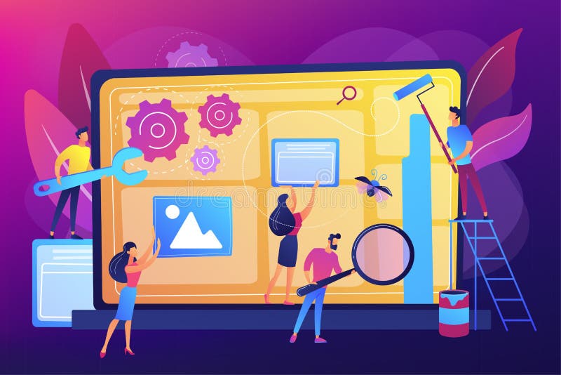 Website maintenance concept vector illustration royalty free illustration