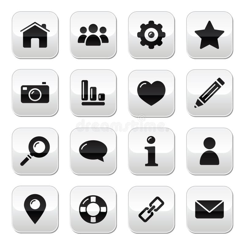 Website Menu Navigation Buttons - Home, Blog Icons Stock ...