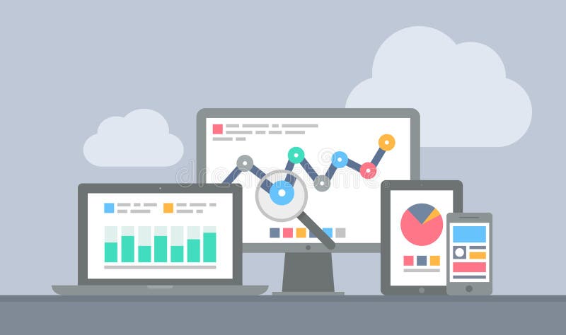 Website and mobile google analytics concept vector illustration Website and mobile google analytics concept vector illustration