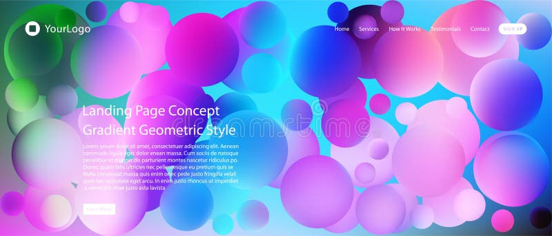 Website or mobile app landing page with illustration of Abstract Colorful Minimal Geometric Pattern Background Design and Gradient vector illustration Website or mobile app landing page with illustration of Abstract Colorful Minimal Geometric Pattern Background Design and Gradient vector illustration