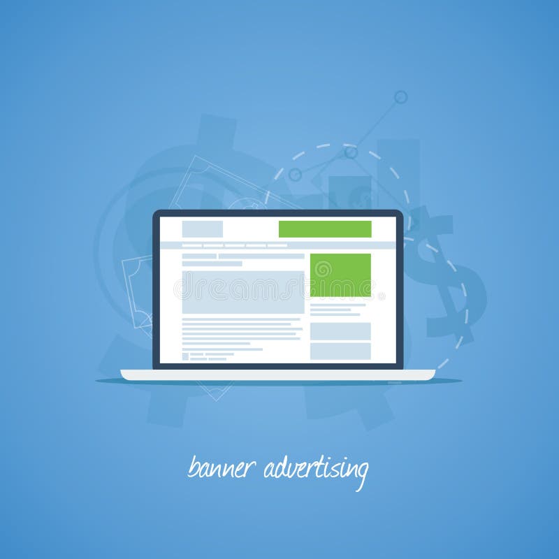 Website pay per click banner advertising concept vector illustration