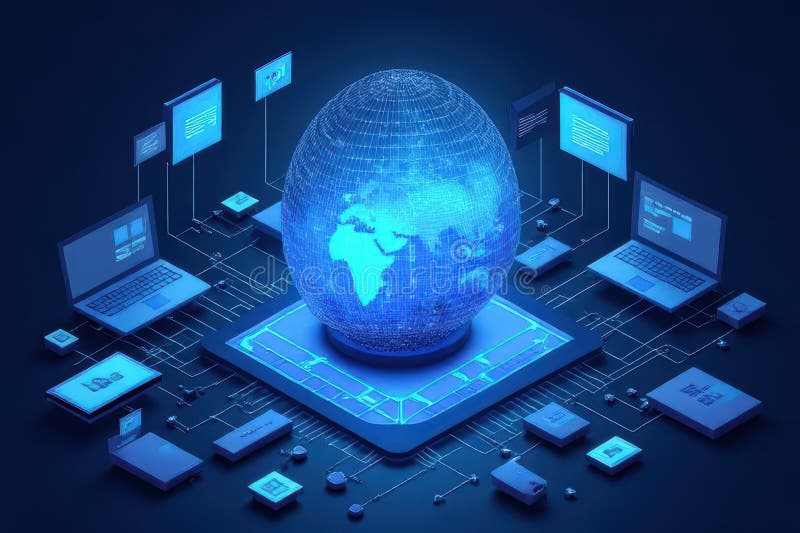 Website Performance Enhancement via Top-Tier Web Hosting Services stock illustration