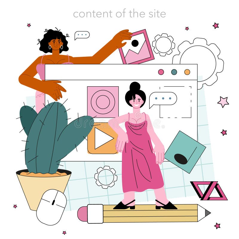 Website programming. Content management system. Creation and modification royalty free illustration