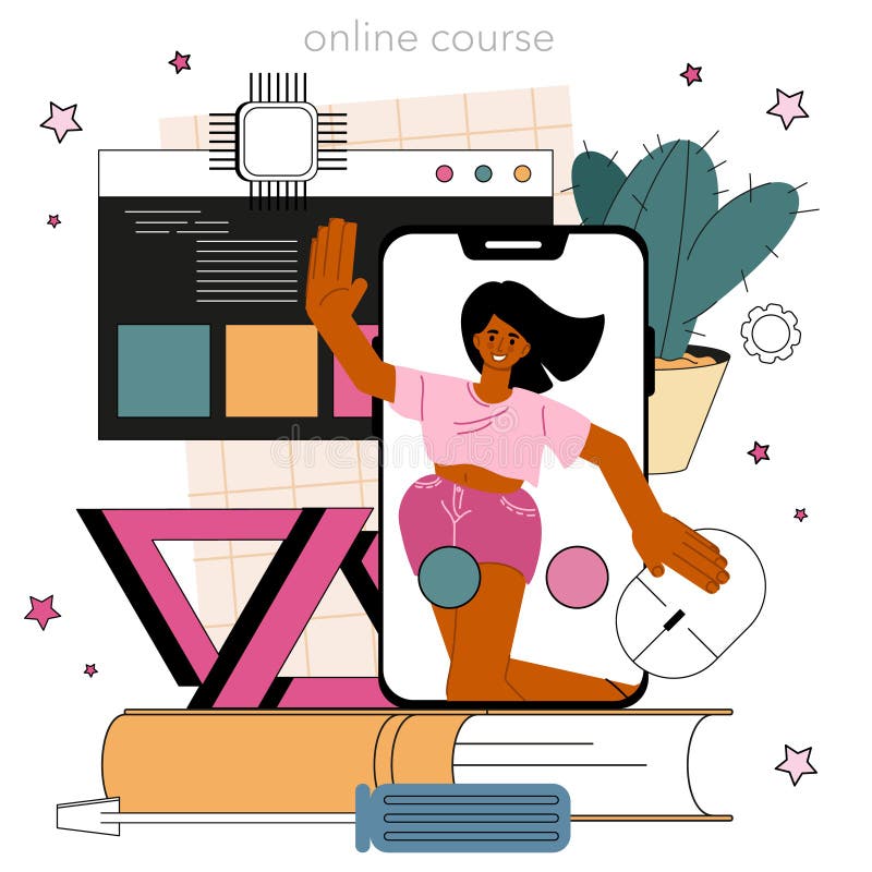 Website programming online service or platform. Content management vector illustration