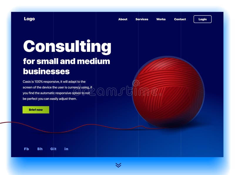 Website providing the service of consulting for small and medium business stock illustration