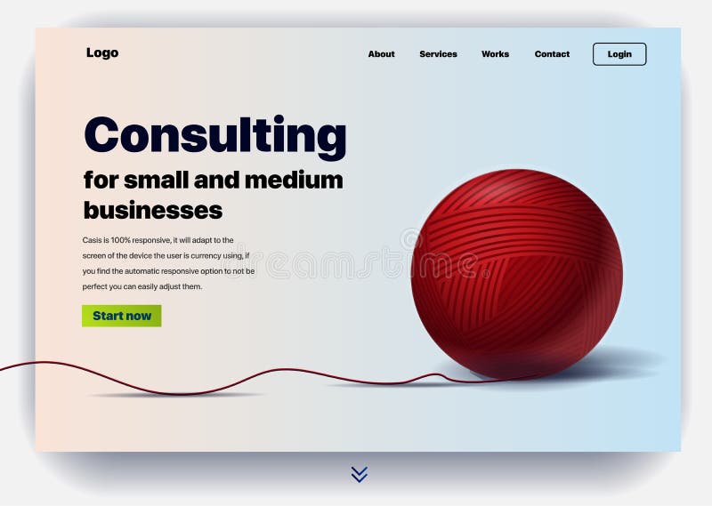 Website providing the service of consulting for small and medium business vector illustration