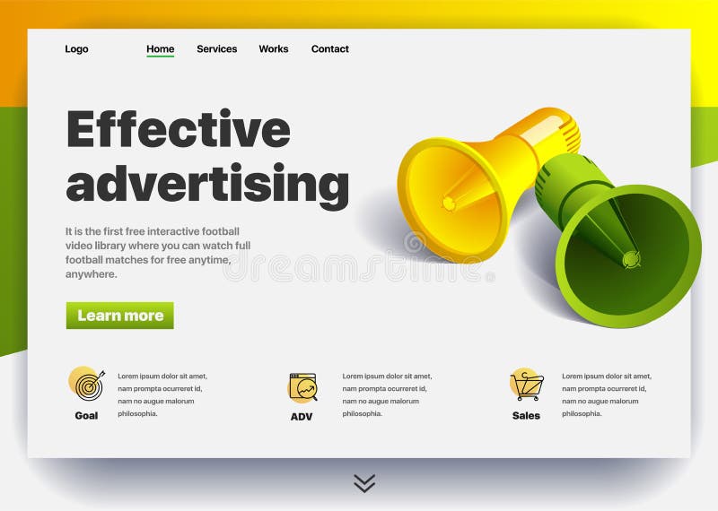 Website providing the service of effective advertising royalty free illustration