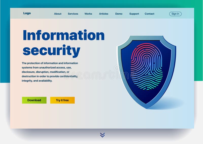 Website providing the service of information security royalty free illustration