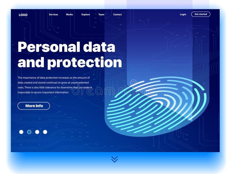 Website providing the service of personal data and protection royalty free illustration