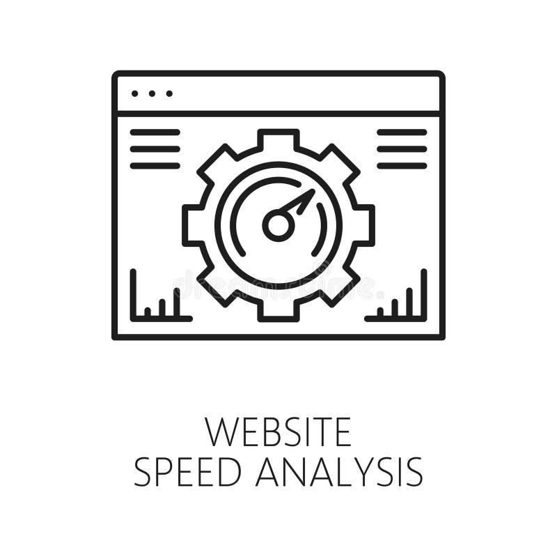 Website Speed Analytics Web Audit Line Symbol vektor abbildung