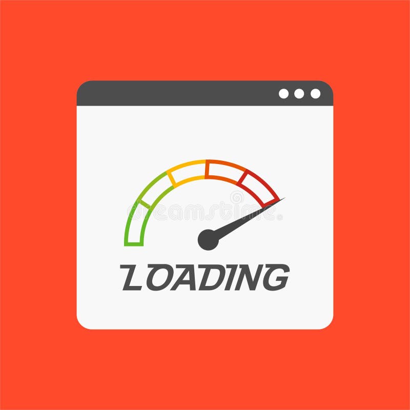 site Speed Loading Time.  Browser with Speedometer Test Showing