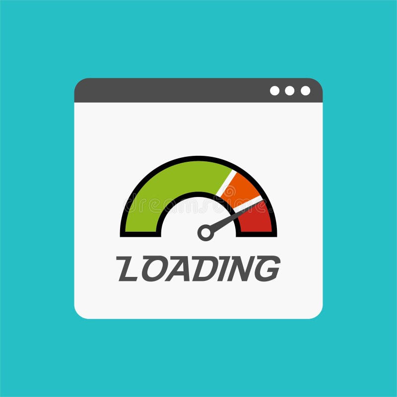 site Speed Loading Time.  Browser with Speedometer Test Showing