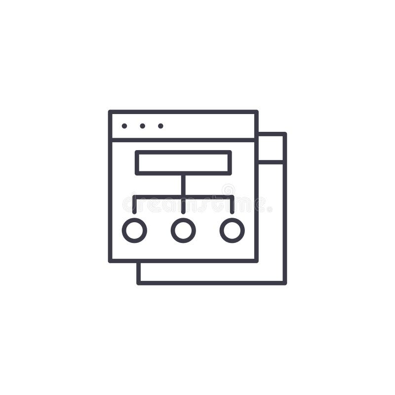 Website structure linear icon concept. Website structure line vector sign, symbol, illustration. vector illustration Website structure linear icon concept. Website structure line vector sign, symbol, illustration. vector illustration