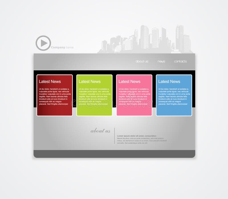 Website template with city.