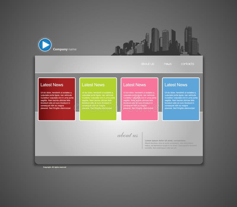 Website template with city.