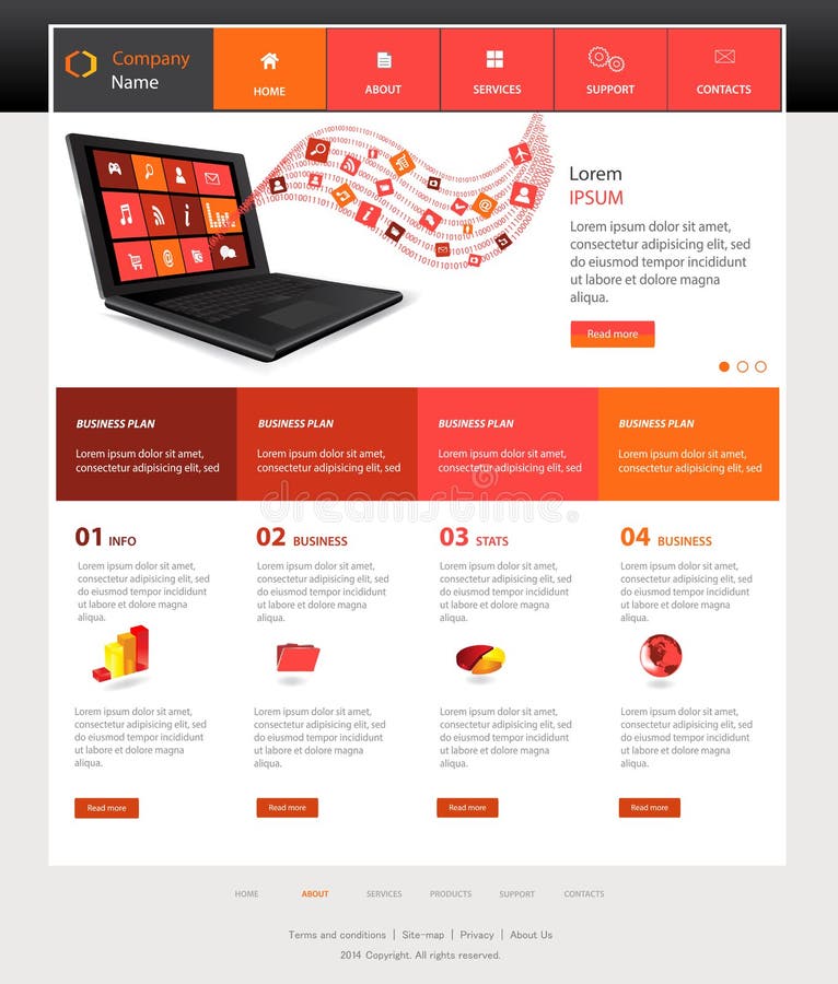 Website template design stock illustration