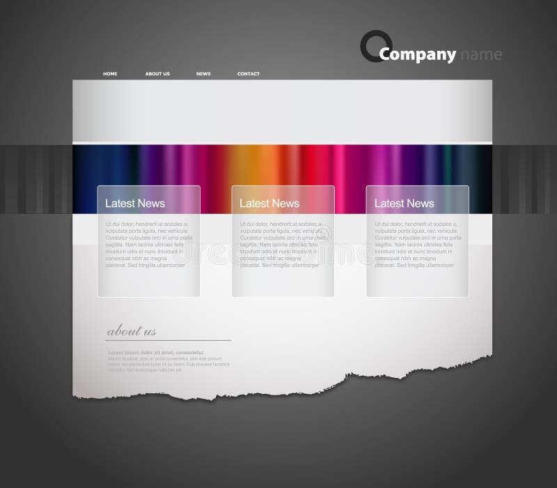 Website template with stripes.