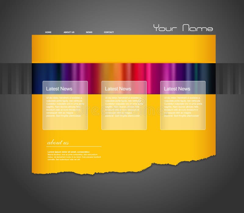 Website template with stripes.