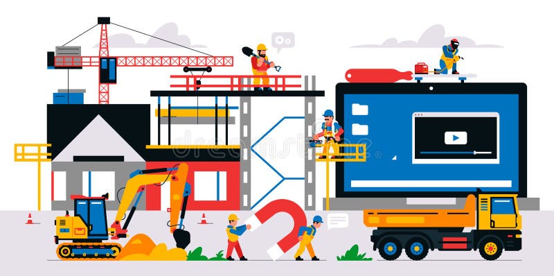 The Website is Under Construction. Error Page, Maintenance Stock Vector -  Illustration of page, engineer: 218935739
