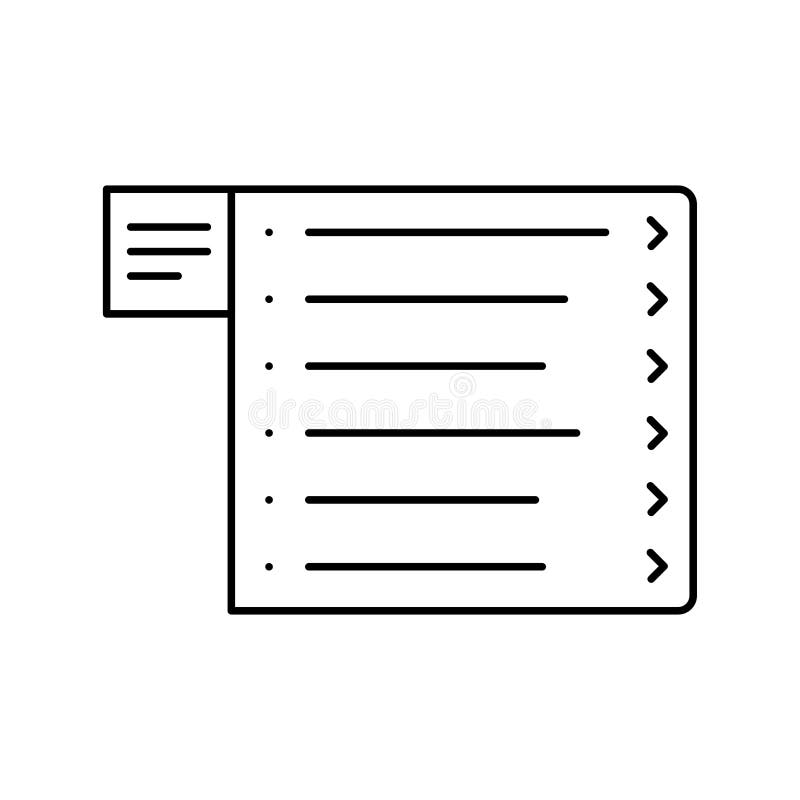 Website wireframe. Menu line icon. Web page user interface stock illustration Website wireframe. Menu line icon. Web page user interface stock illustration