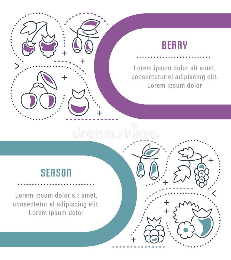 Websitebaner och landningsida av Berry Season stock illustrationer