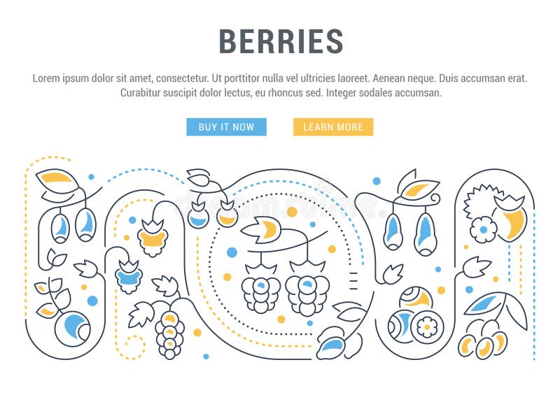 Websitebaner och landningsida av bär stock illustrationer
