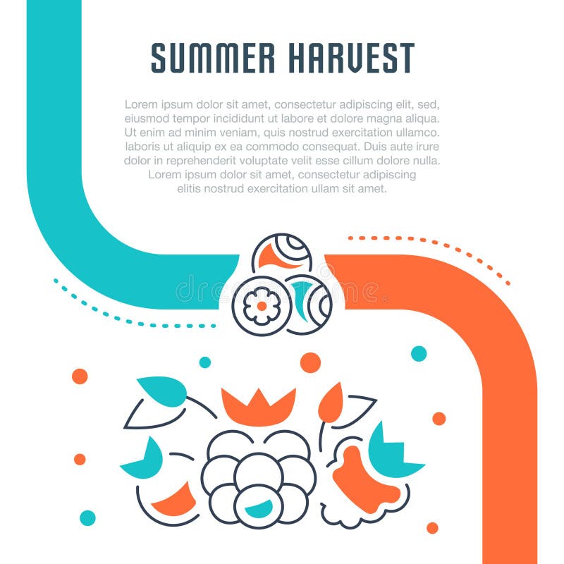 Websitebaner och landningsida av sommarskörden vektor illustrationer