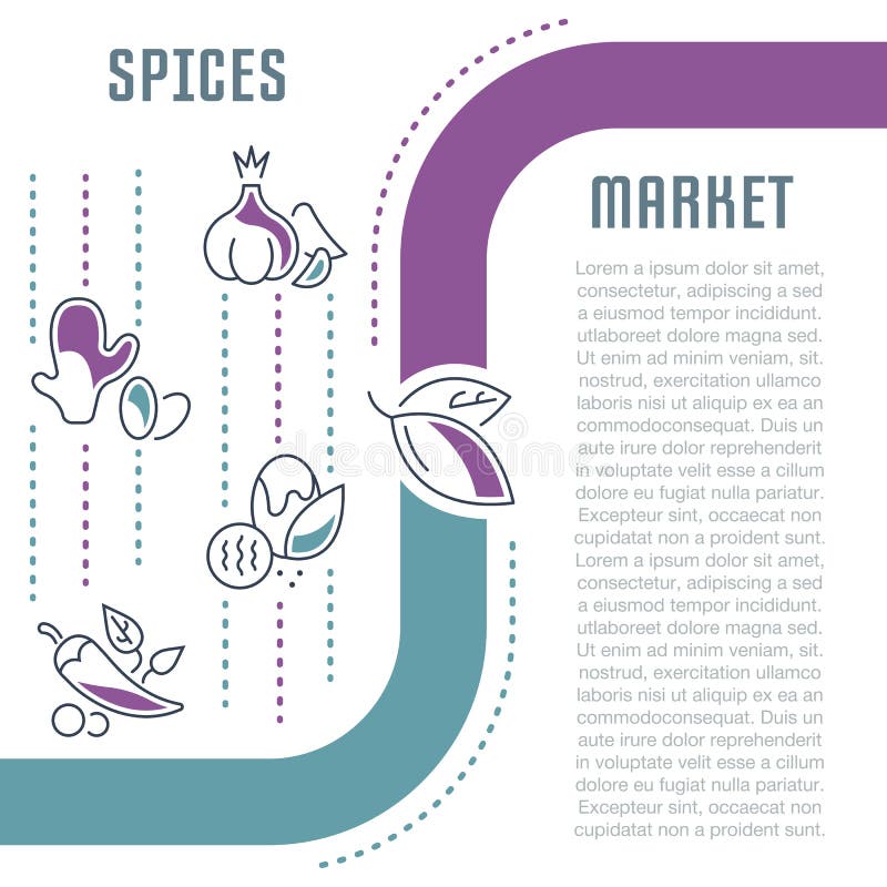 Download Websitebanner En Landende Pagina Van Kruidenmarkt Stock Illustratie - Illustratie bestaande uit gastronomisch, organisch: 114227649