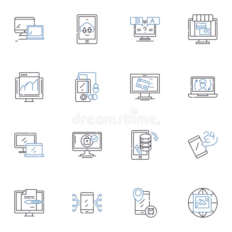Webverse line icons collection. Internet, Web, Online, Digital, Cyberspace, Virtual, Browser vector and linear vector illustration