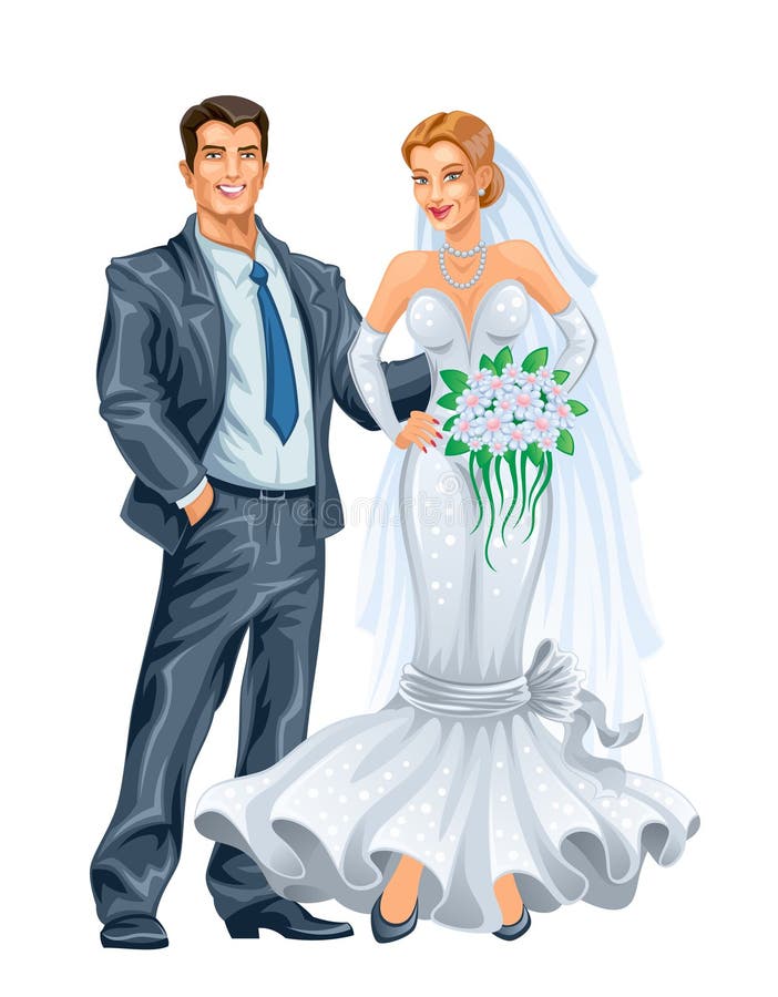 Christian Wedding Couple stock vector. Illustration of happy - 30666879