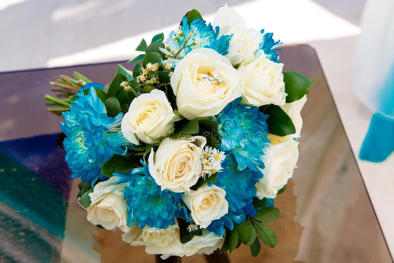 Wedding Accessories. the Bride S Bouquet on a Tropical Beach. Stock