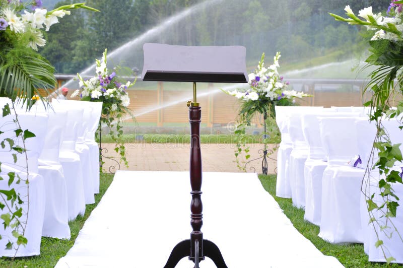 Wedding altar outside in nature