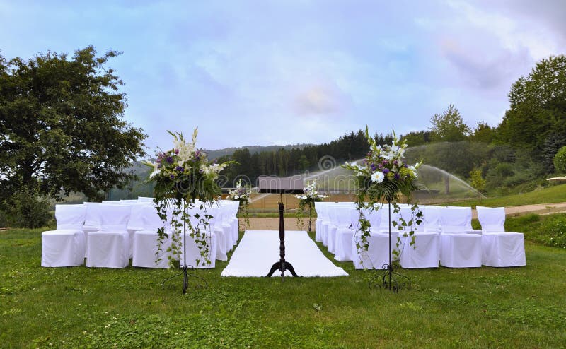 Wedding altar outside in nature