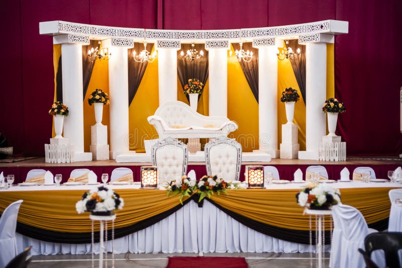 Wedding altar decoration for the couple's seating