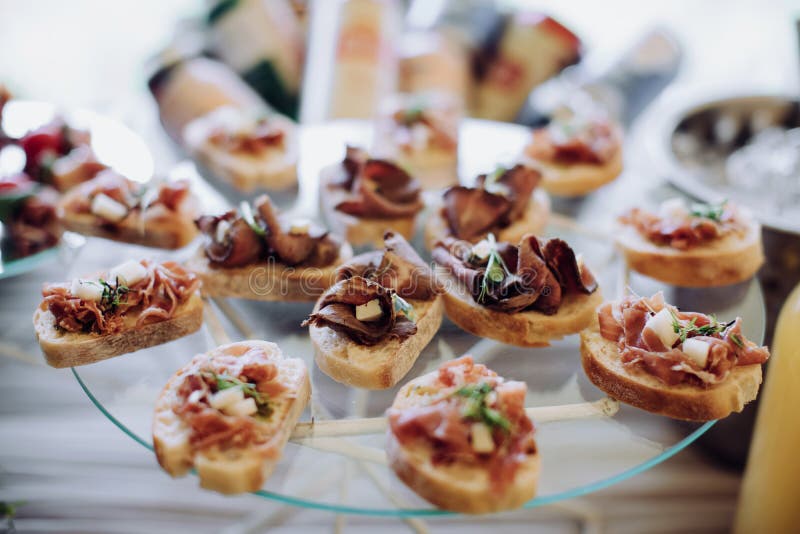Wedding Appetizers Being Served Stock Image Image of party, catering 24061313