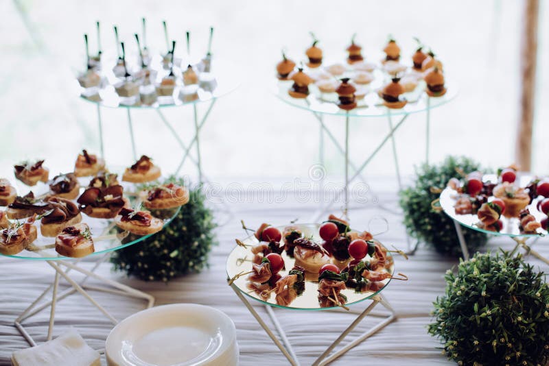 Wedding Appetizers Being Served Stock Image Image of party, catering 24061313