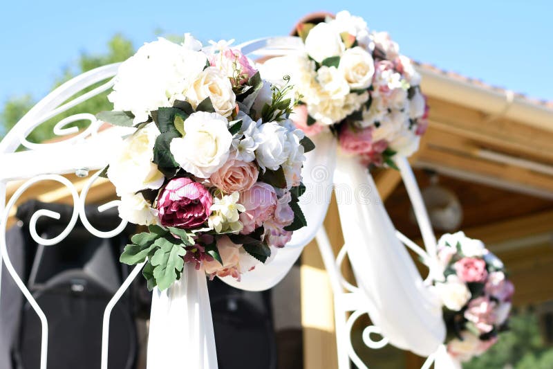 Wedding Arch Flowers Decoration Roses Stock Photo Image of roses