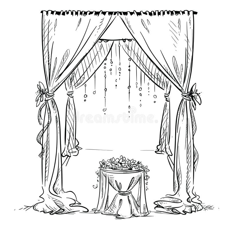 Wedding arch. Wedding altar. Decoration. vector illustration