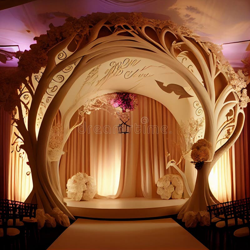 Wedding Backdrop Wallpaper stock illustration. Illustration of curve