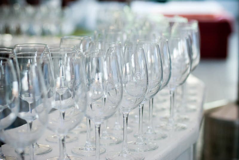 The Wedding Banquet. Banquet in the restaurant. Glasses of champagne in several rows on a mirror tray stock photo The Wedding Banquet. Banquet in the restaurant. Glasses of champagne in several rows on a mirror tray stock photo