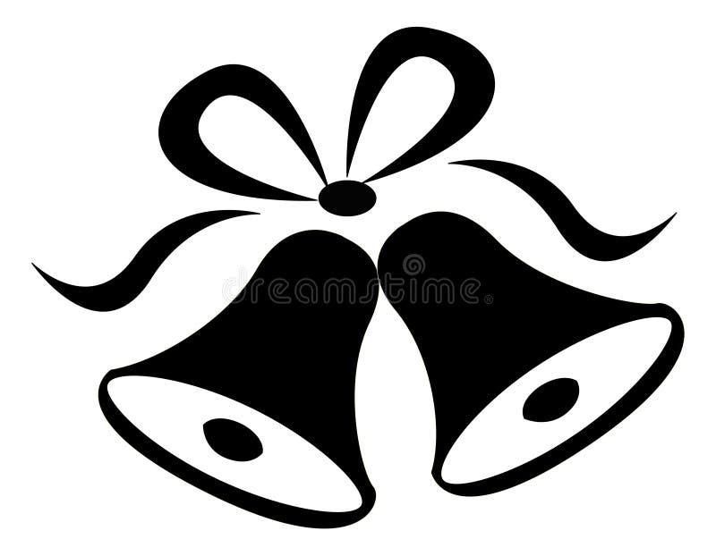 wedding bells illustration elegant black color ribbons isolated n white background 85736198