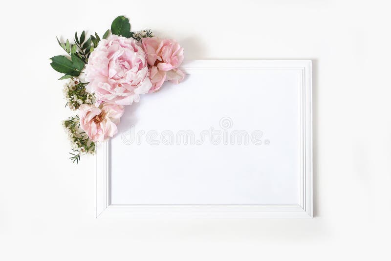 Wedding, Birthday Stationery Mock-up Scene. Blank Paper Greeting Card