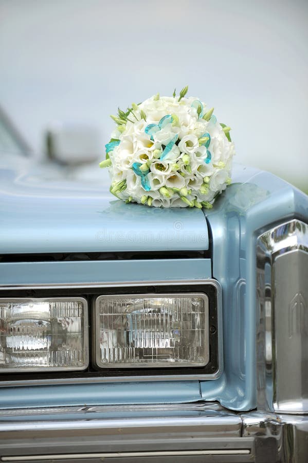 Wedding Bouquet & car stock photo. Image of wiper 1038402
