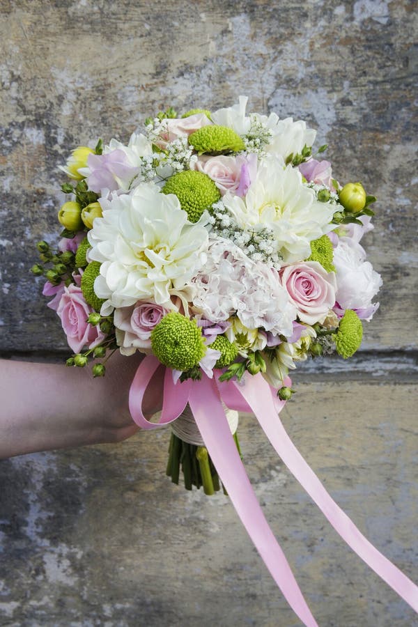 Wedding Bouquet with Chrysanthemums and Carnations Stock Image Image