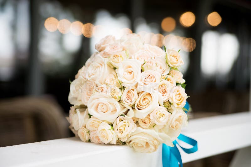 Wedding bouquet with ivory, beige roses royalty free stock image Wedding bouquet with ivory, beige roses royalty free stock image
