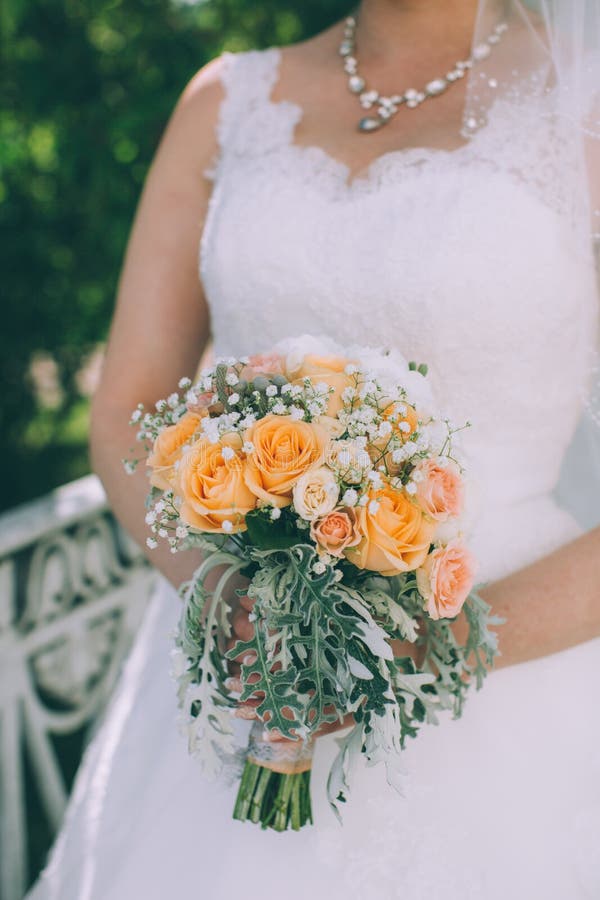 Wedding Bouquet of Orange Roses Stock Photo Image of elegance, affectionate 63470040