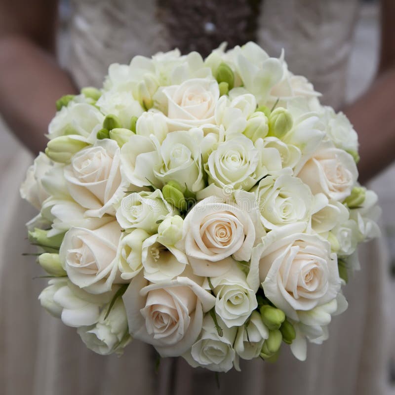 Wedding Bouquet of Pink and White Roses Stock Photo - Image of flower ...