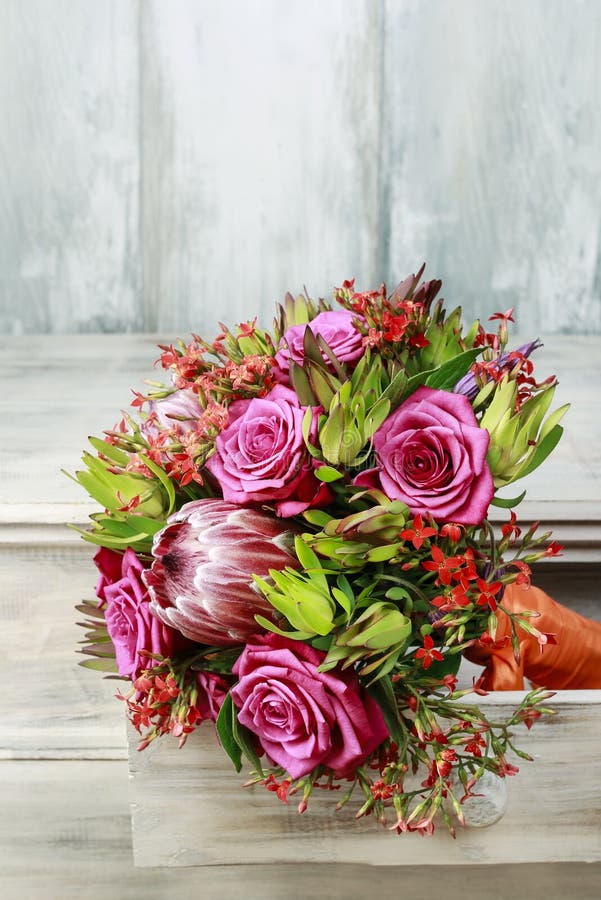 Wedding bouquet with roses stock image. Image of natural 164883321