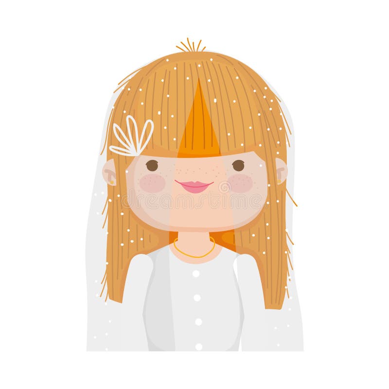 Wedding bride woman elegant dress cartoon character portrait vector illustration Wedding bride woman elegant dress cartoon character portrait vector illustration
