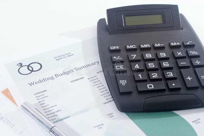 Wedding Budget with Calculator and Pen